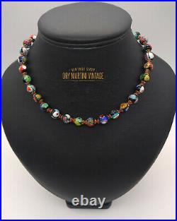 Vintage Art Deco Venetian Millefiori Beads Necklace Superb Cond Beautiful Gift