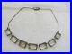 Vintage Art Deco emerald Cut Rock Quartz Crystal Fine Silver Necklace