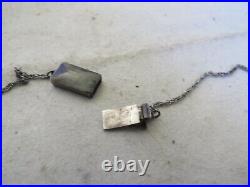 Vintage Art Deco emerald Cut Rock Quartz Crystal Fine Silver Necklace