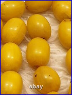 Vintage Butterscotch / Egg Yolk Amber Bakelite Bead Necklace 333 grmes