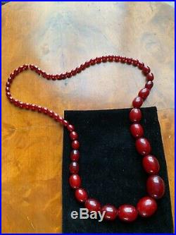 Vintage Cherry Amber Bakelite Necklace