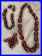 Vintage Cherry Amber Red Bakelite Bead Necklace Bracelet & Lose Beads Barrel 90g