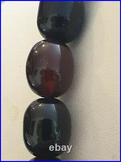 Vintage Cherry Amber beads Art Deco Bakelite bead necklace 89g