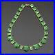 Vintage Czech Art Deco Crystal Glass Necklace Emerald Green Open Back Bezel