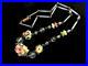 Vintage Czech Art Deco Multi-Color Flower Cluster Molded Glass Necklace
