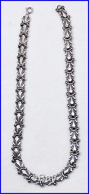 Vintage Danecraft Sterling Silver Art Deco Detailed Scroll Choker Necklace