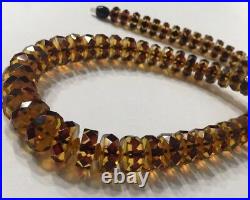 Vintage Deco Amber Bakelite Graduated Faceted Bead Strand Necklace 21.5 Tested