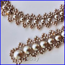 Vintage French Art Deco Glass Faux Pearl Lariat Necklace Circa 1920s-1930s