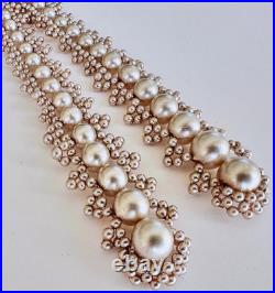 Vintage French Art Deco Glass Faux Pearl Lariat Necklace Circa 1920s-1930s