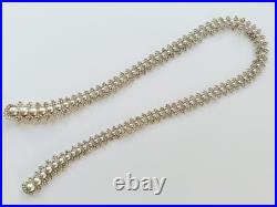 Vintage French Art Deco Glass Faux Pearl Lariat Necklace Circa 1920s-1930s