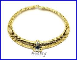 Vintage GIVENCHY Art Deco Style 18k Gold Plated Rhinestone Omega Collar Necklace
