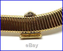 Vintage GIVENCHY Art Deco Style 18k Gold Plated Rhinestone Omega Collar Necklace
