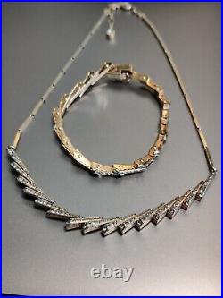 Vintage German Art Deco Jewelry Set Signed Esha Randel Necklace Bracelet Wedding