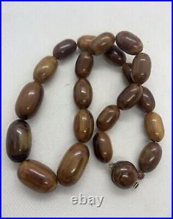 Vintage Graduated Art Deco Bakelite Amber Bead Necklace 58g