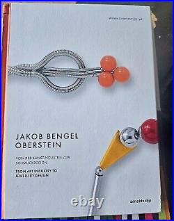 Vintage JAKOB BENGEL ART DECO 1930s MACHINE AGE Chrome & Galilith Necklace