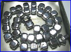Vintage Jewellery ART DECO Aqua Blue Topaz Baguette Crystal Choker Necklace