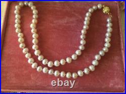 Vintage Jewellery Pearl Necklace Lilac Pearls Antique Deco Jewelry Gold Clasp