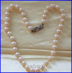Vintage Jewelry Natural South Sea Pearl Necklace 18K Gold Natural Diamonds