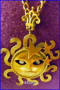 Vintage Joseff of Hollywood Sun God Necklace Pendant