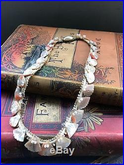 Vintage Miriam Haskell Mother of Peal Shell Necklace Art Deco 1930