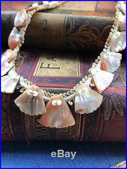 Vintage Miriam Haskell Mother of Peal Shell Necklace Art Deco 1930