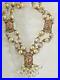 Vintage Murano Wedding Cake Necklace Venetian Glass Estate Jewelry Art Deco Pink