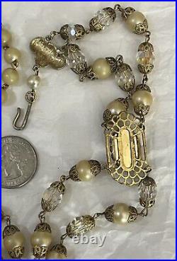 Vintage Murano Wedding Cake Necklace Venetian Glass Estate Jewelry Art Deco Pink