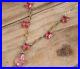 Vintage Necklace 9ct Gold Pink Paste Stones Jewellery Antique Art Deco 20s 30s