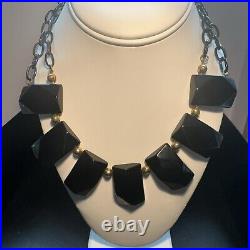 Vintage Rare Art Deco Black Bakelite Necklace