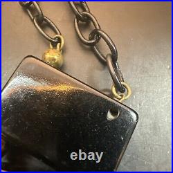 Vintage Rare Art Deco Black Bakelite Necklace