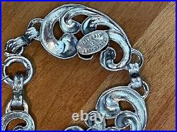 Vintage Rare Art Deco Signed Danecraft Sterling Silver Scroll Choker Necklace