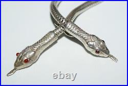 Vintage Snake Necklace Sterling Silver Art Deco Style Prototype OAK 1990