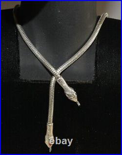 Vintage Snake Necklace Sterling Silver Art Deco Style Prototype OAK 1990