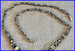 Vintage Sterling 20s-30s Art Deco FISHEL NESSLER F. N. CO CRYSTAL Emerald NECKLACE