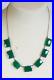 Vintage Sterling Chrysoprase Art Deco Necklace Original Chain Clasp Chicklets