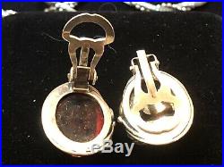 Vintage Sterling Natural Amber Necklace Pendant Pin & Earring Set Art Deco
