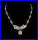 Vintage THEDA Sterling Silver Marcasite Flower Necklace 30s 40s 50s Art Deco