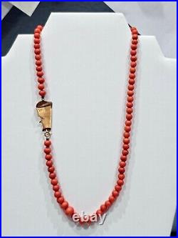 Vintage Unique art deco 18K red coral necklace