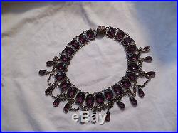 Vintage amethyst purple glass art deco necklace, choker stunning