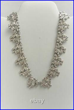 Vntg 980 Sterling Taxco Art Deco Margot Style Statement Necklace Signed Eagle