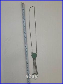 Vtg 1920s MAX NEIGER egyptian etruscan art deco tassel necklace