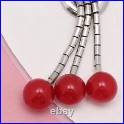 Vtg 1930s Art Deco Machine Age Modernist Bakelite Dangle Drop Chrome Necklace