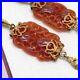 Vtg 1930s Art Deco Molded Carnelian Glass Chinese Necklace