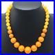 Vtg Antique Art Deco Butterscotch Egg Yolk Amber Graduated Bead Necklace 14