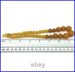 Vtg Antique Art Deco Butterscotch Egg Yolk Amber Graduated Bead Necklace 14