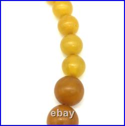 Vtg Antique Art Deco Butterscotch Egg Yolk Amber Graduated Bead Necklace 14