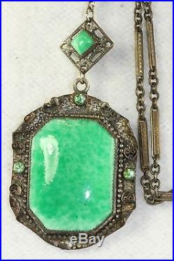 Vtg Antique Art Deco Czech Art Glass Necklace