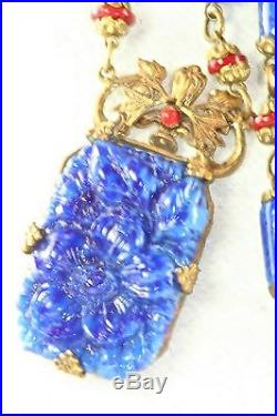 Vtg Antique Art Deco Czech Art Glass Necklace