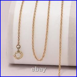 Vtg Art Deco 10k Yellow Gold 1mm Delicate Cable Chain 17 Necklace