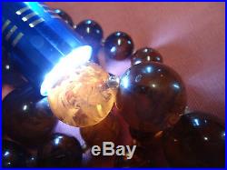 Vtg Art Deco Cherry Amber Bakelite Round 61 Beads 41.6 104cm Necklace 169 grams